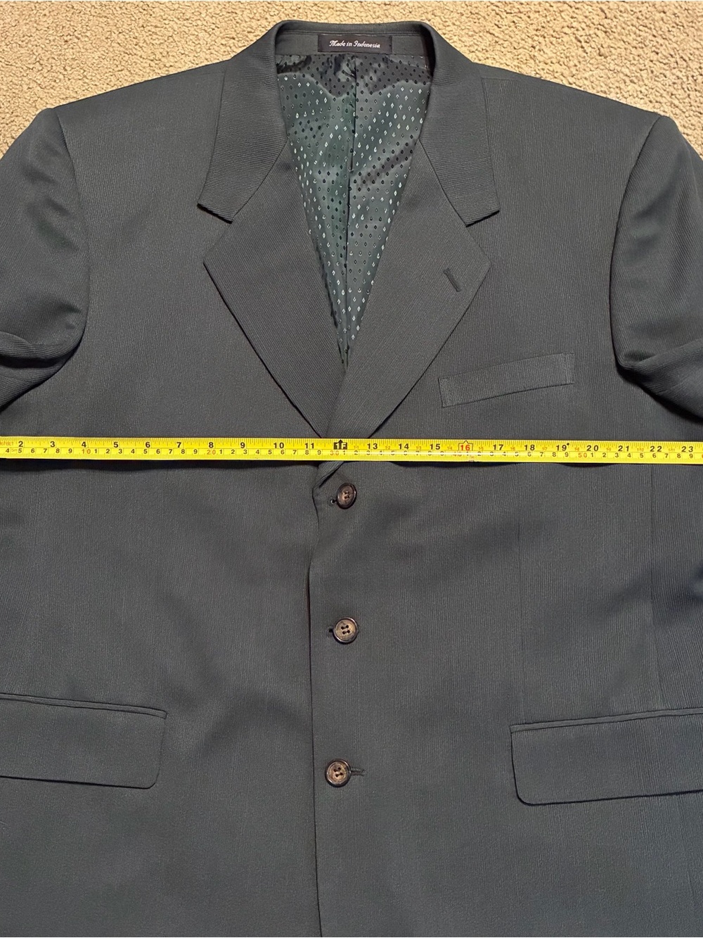 Florenzi Stylish 2 Piece Suit Men’s 46R 40x32 Green 3 Button Blazer Classic - Picture 6 of 16